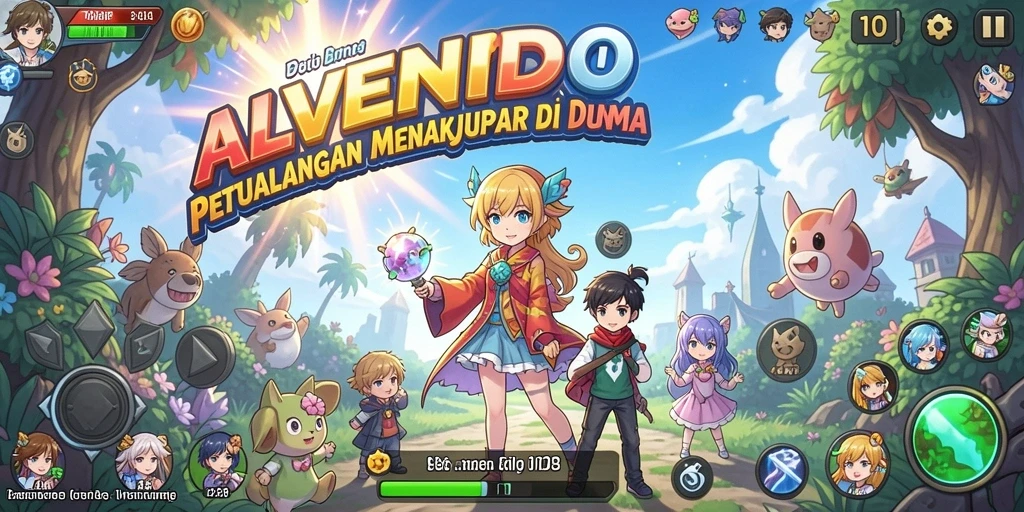 Tampilan gameplay anime yang menawan dan penuh warna.