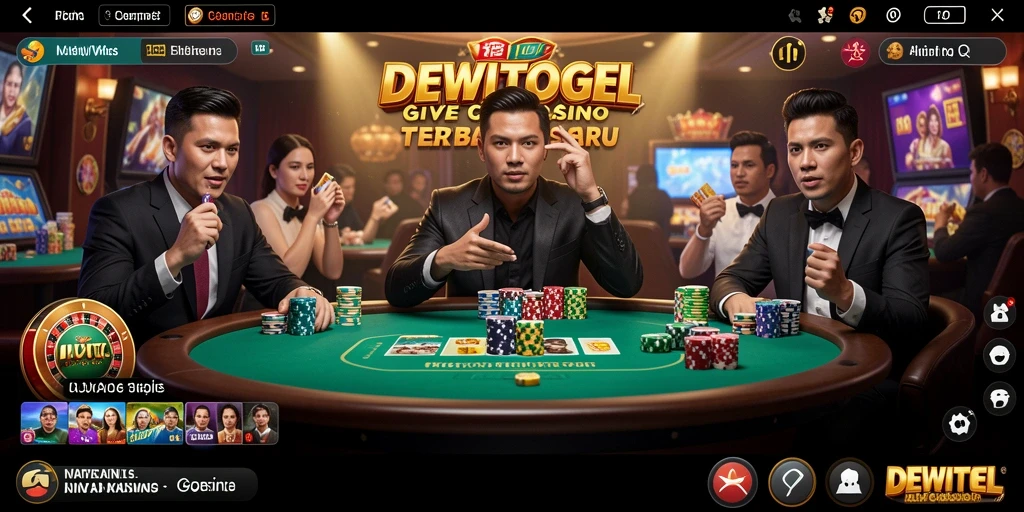 Screenshot DEWITOGEL menampilkan dealer langsung dan interaksi pemain yang seru.