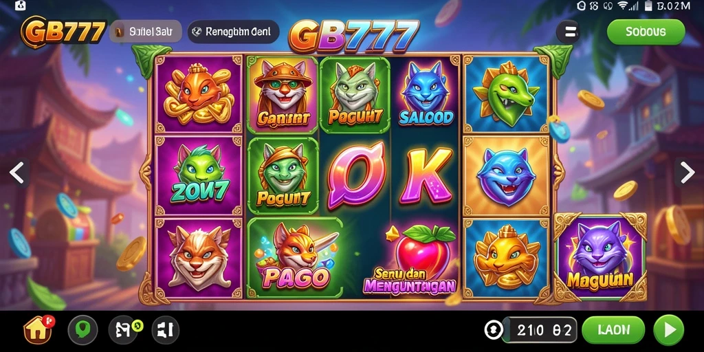 Tampilan gameplay seru dari GB777 dengan banyak pilihan slot menarik.