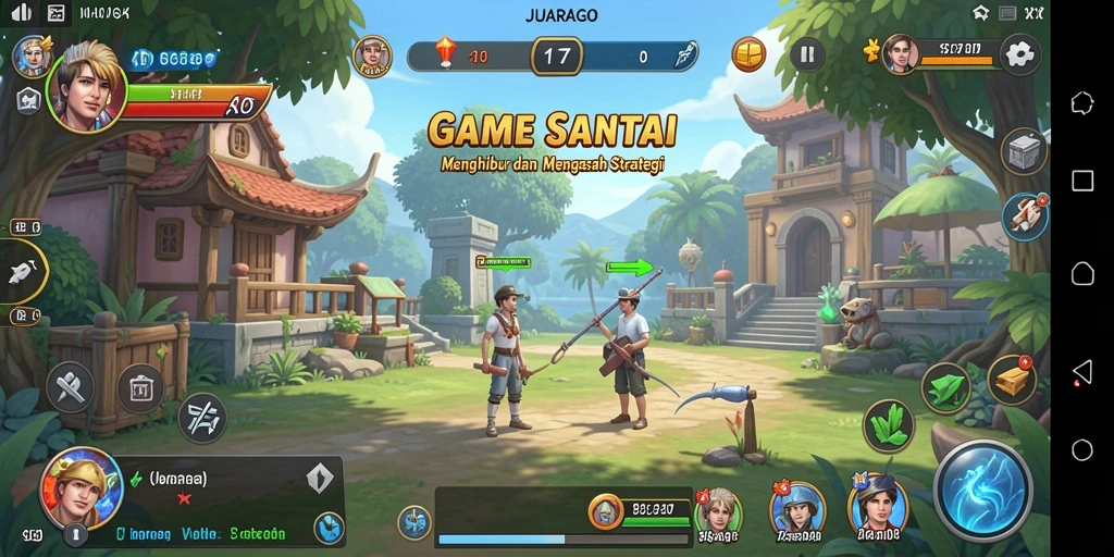Antarmuka JUARAGO yang menarik dan gameplay santai.