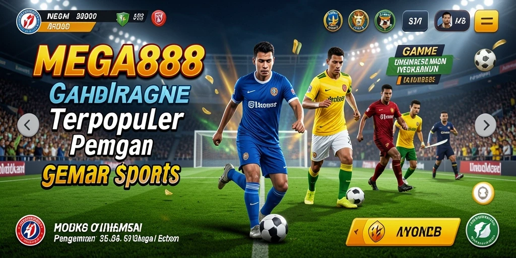 Tampilan utama gameplay MEGA888 dengan aksi olahraga yang mendebarkan.
