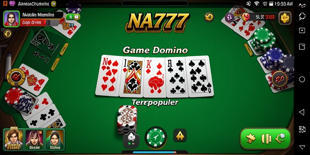 Tampilan gameplay seru dari NA777 yang menampilkan permainan Domino.