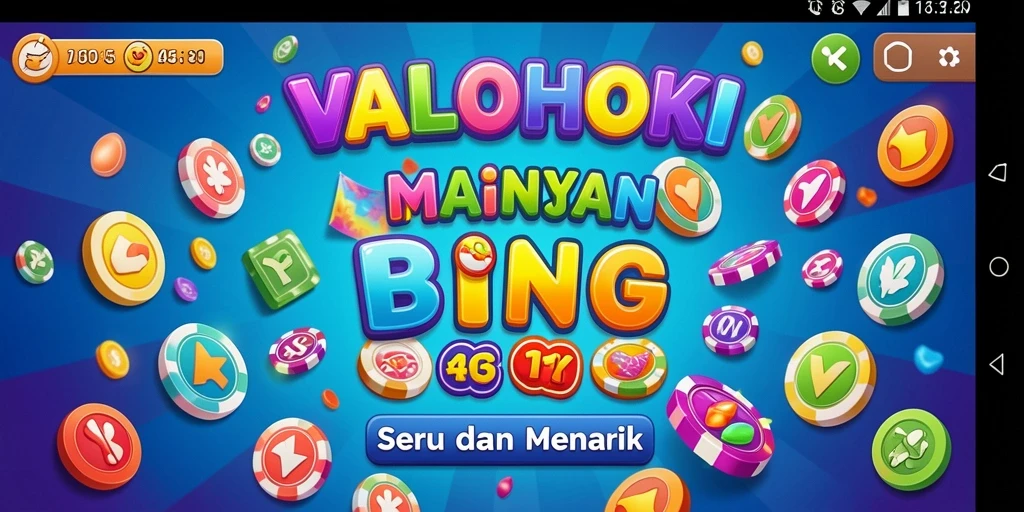 Gameplay seru di VALOHOKI dengan kartu Bingo warna-warni.