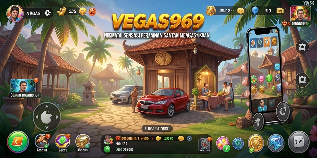 Tampilan gameplay menarik dari VEGAS969 yang penuh warna.
