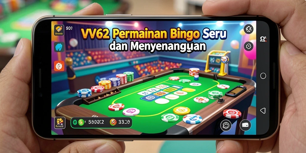 Screenshot gameplay Bingo di VV62 menunjukkan suasana seru dan interaksi antar pemain.