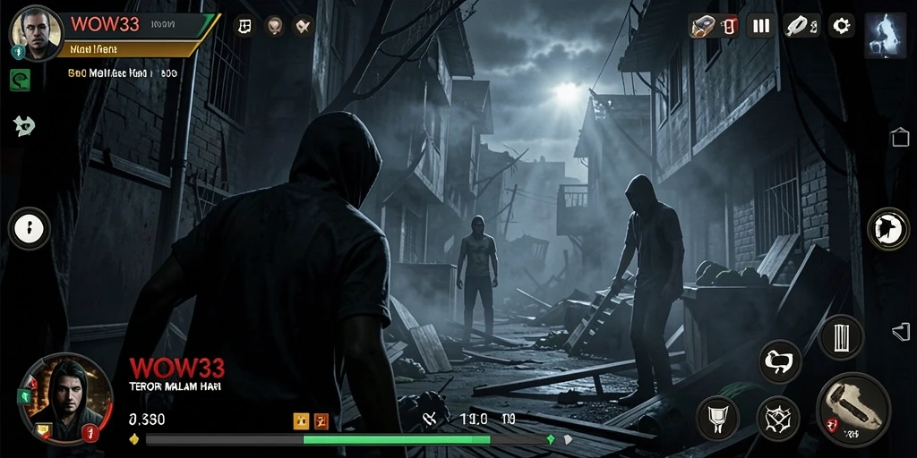 Tampilan gameplay WOW33 dengan atmosfer Horror yang mencekam.