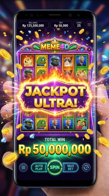Tampilan aplikasi meme4d yang modern dan menarik.